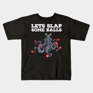 Ping Pong Table Tennis Tabletennis Funny Kraken Octopus Pun Kids T-Shirt